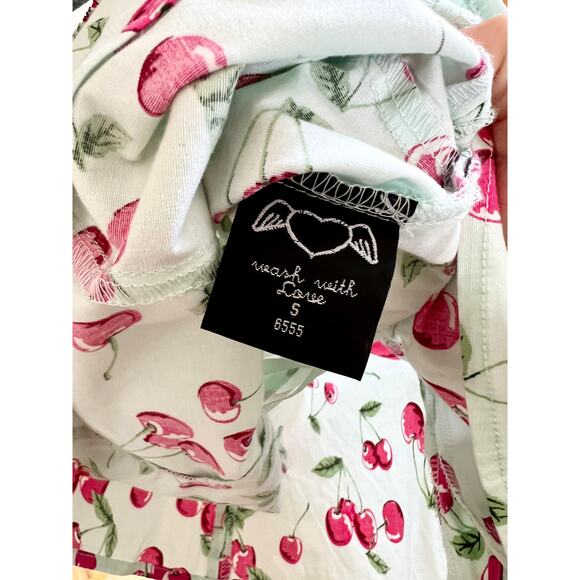 Hell Bunny Cherry Print Blouse - White and Red - Picture 3 of 9